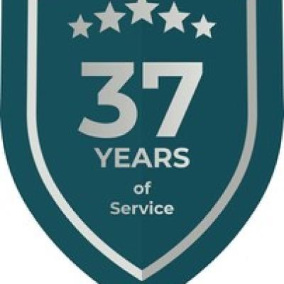 37 Years Service Teal Shield