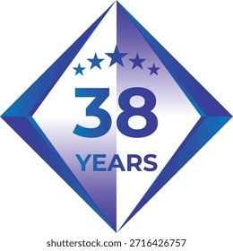 38 Years Anniversary Badge Five Star