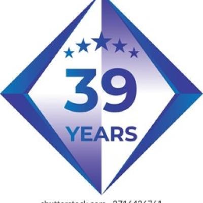 39 Years Anniversary Badge Five Star