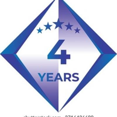 4 Years Anniversary Badge Five Star - find similar on Depositphotos
