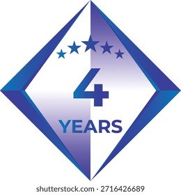 4 Years Anniversary Badge Five Star