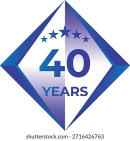 40 Years Anniversary Badge Five Star