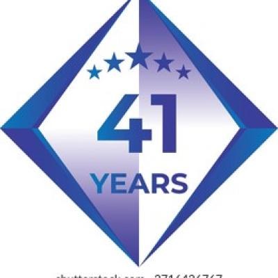 41 Years Anniversary Badge Five Star