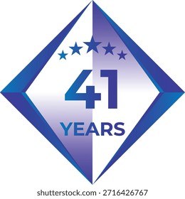 41 Years Anniversary Badge Five Star