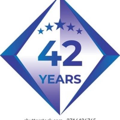 42 Years Anniversary Badge Five Star