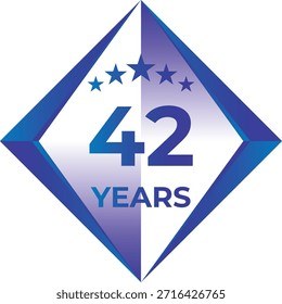 42 Years Anniversary Badge Five Star