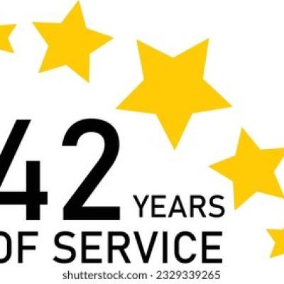 42 Years Service Experience Tag - find similar on iStock