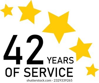 42 Years Service Experience Tag