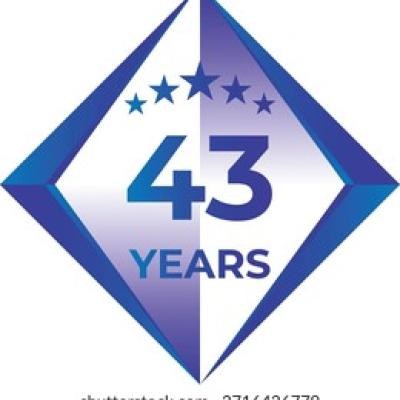43 Years Anniversary Badge Five Star
