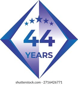 44 Years Anniversary Badge Five Star