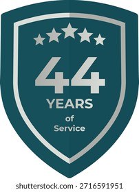 44 Years Service Teal Shield