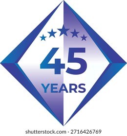 45 Years Anniversary Badge Five Star