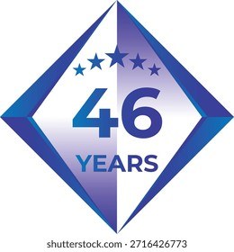 46 Years Anniversary Badge Five Star