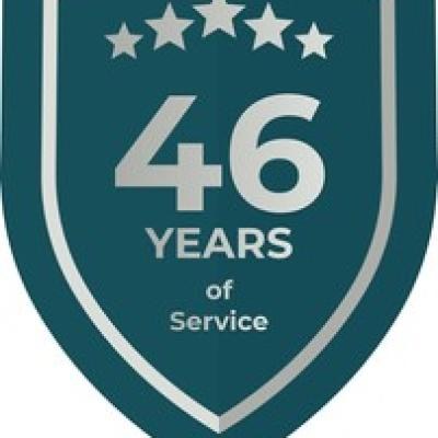 46 Years Service Teal Shield - find similar on Envato Elements