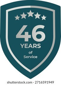 46 Years Service Teal Shield