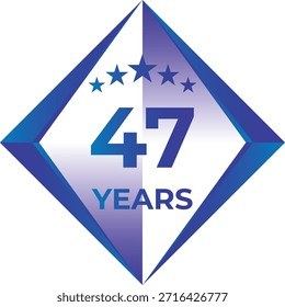 47 Years Anniversary Badge Five Star