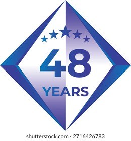 48 Years Anniversary Badge Five Star