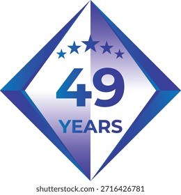 49 Years Anniversary Badge Five Star