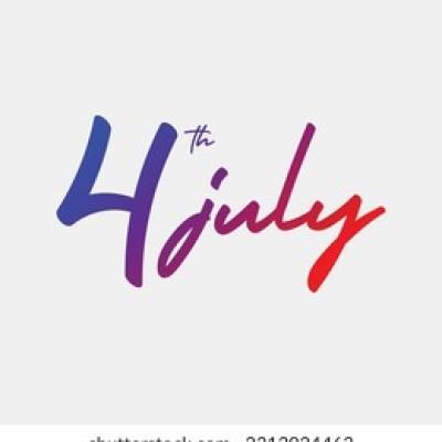 4th July Purple Red Handwritten Script
