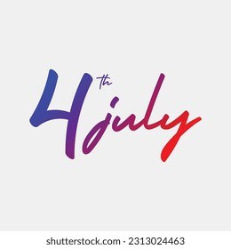4th July Purple Red Handwritten Script