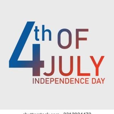 4th of July Independence Day Red Blue Typography