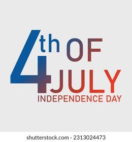 4th of July Independence Day Red Blue Typography