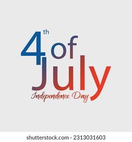 4th of July Independence Day Script on Light Grey