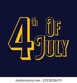 4th of July Yellow Retro Serif Lettering on Navy