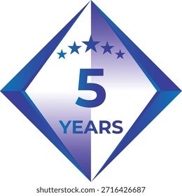 5 Years Anniversary Badge Five Star