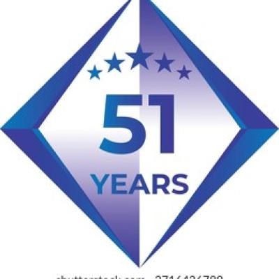 51 Years Anniversary Badge Five Star