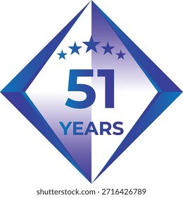 51 Years Anniversary Badge Five Star