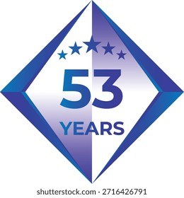 53 Years Anniversary Badge Five Star