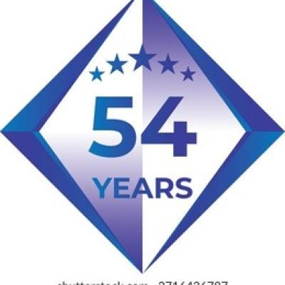 54 Years Anniversary Badge Five Star