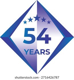 54 Years Anniversary Badge Five Star