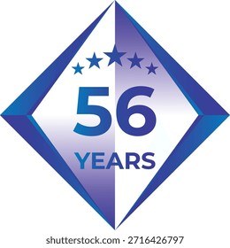 56 Years Anniversary Badge Five Star