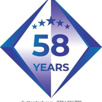 58 Years Anniversary Badge Five Star - find similar on Envato Elements