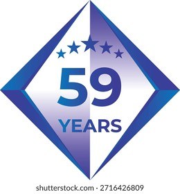 59 Years Anniversary Badge Five Star