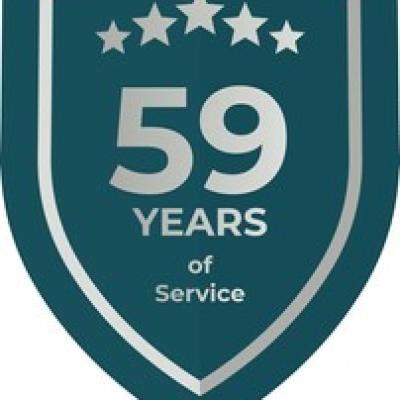 59 Years Service Teal Shield