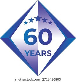 60 Years Anniversary Badge Five Star
