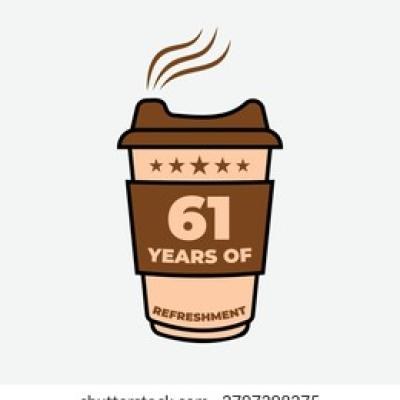 61 Years Refreshment Coffee Cup - find similar on iStock