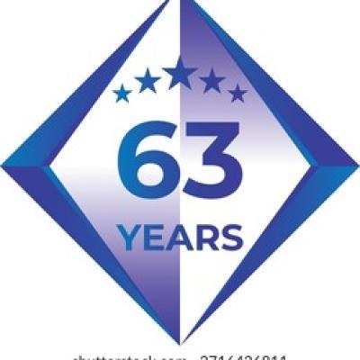 63 Years Anniversary Badge Five Star