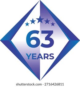 63 Years Anniversary Badge Five Star