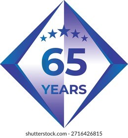 65 Years Anniversary Badge Five Star