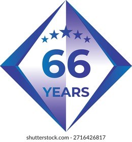 66 Years Anniversary Badge Five Star