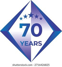 70 Years Anniversary Badge Five Star