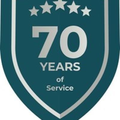 70 Years Service Teal Shield - find similar on Dreamstime