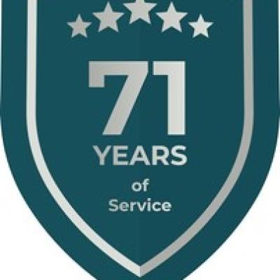 71 Years Service Teal Shield - find similar on Vector Stock