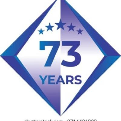 73 Years Anniversary Badge Five Star
