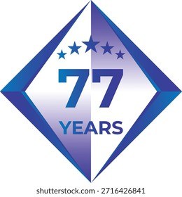 77 Years Anniversary Badge Five Star
