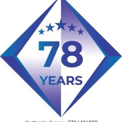 78 Years Anniversary Badge Five Star